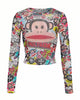 Lavish Graphic Mesh Top