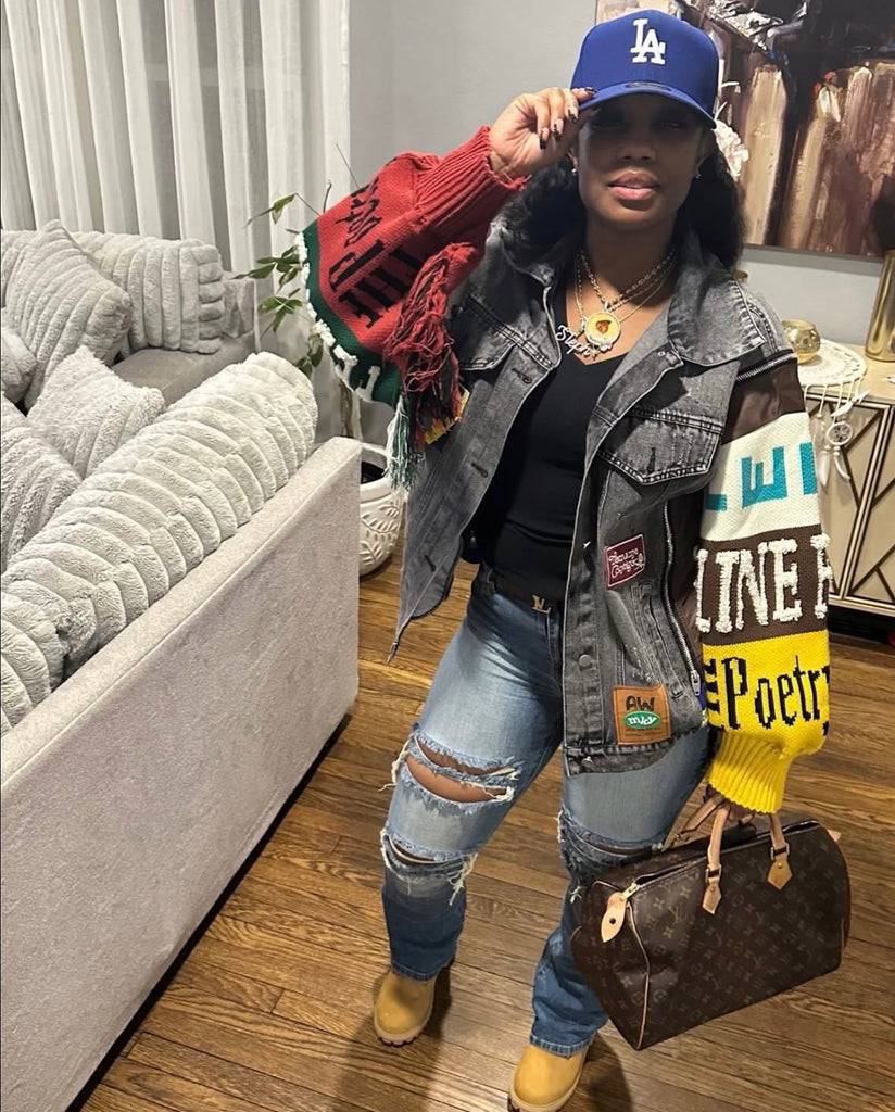 Lavish Denim Sweater Jacket