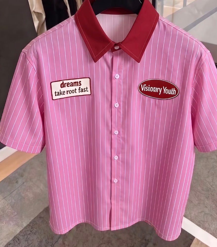 Lavish Pink/Wine Button Up