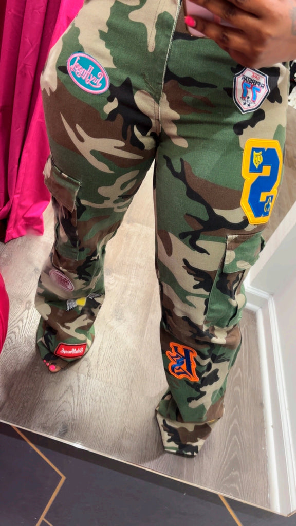 Lavish Camo Patch Pants