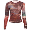 Lavish Mesh Graphic Top