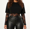 Lavish Lace Crop T-Shirt Bodysuit