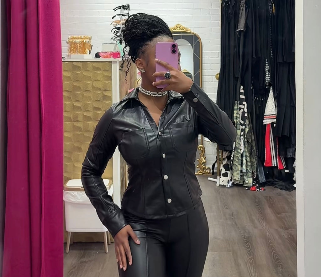 Lavish Long Sleeve Leather Shirt