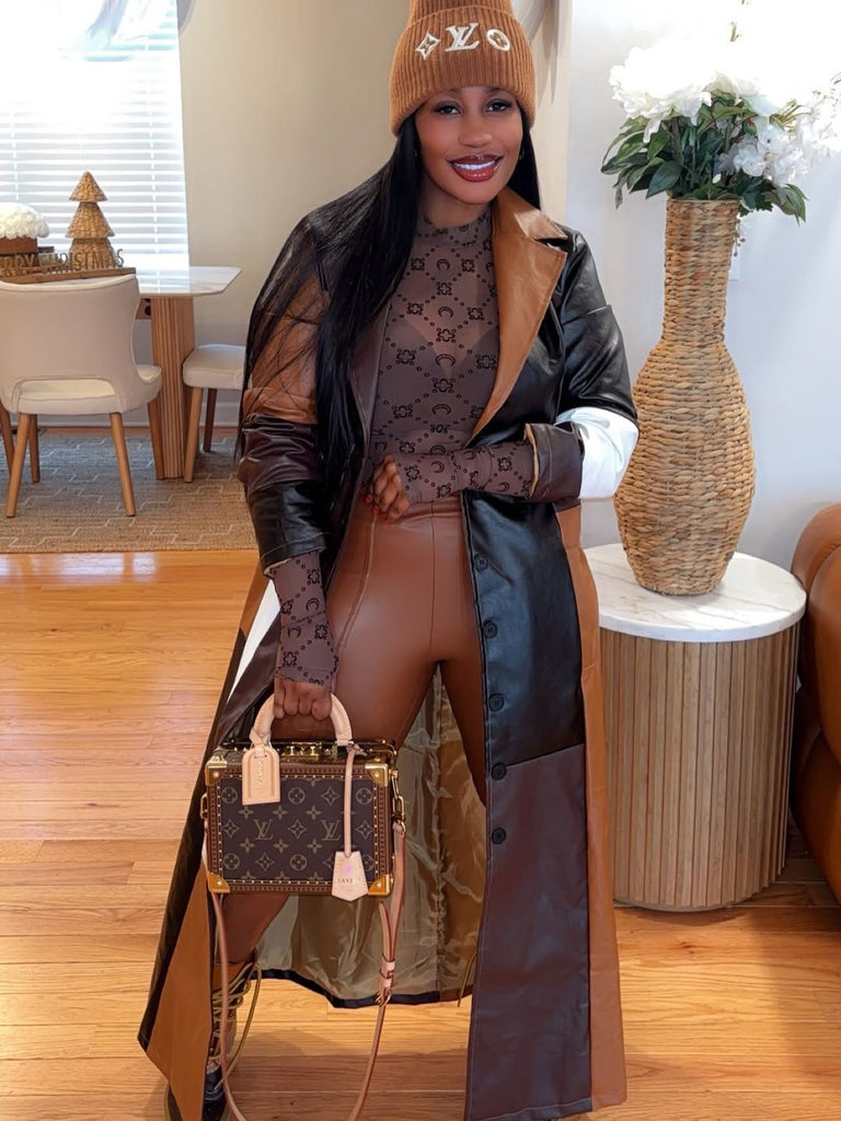 LAVISH LEATHER TRENCH COAT