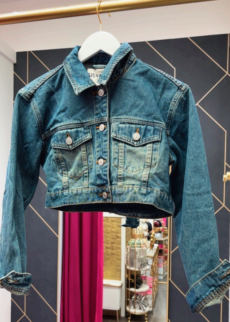 Lavish cropped denim jean jacket