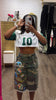 LAVISH ARMY PATCH JORTS WITH CHAIN